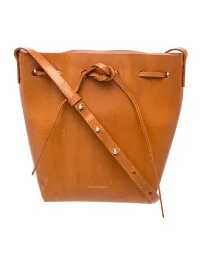 Pre-owned Mansur Gavriel Leather Bucket Bag In Brown