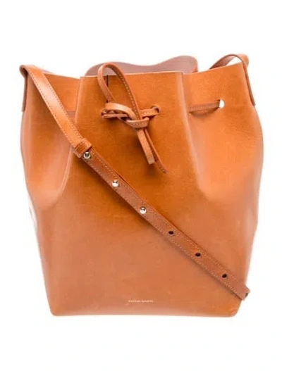 Pre-owned Mansur Gavriel Leather Bucket Bag In Brown