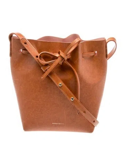 Pre-owned Mansur Gavriel Leather Bucket Bag In Brown