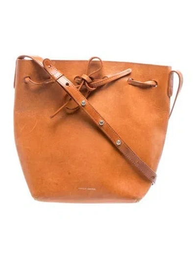 Pre-owned Mansur Gavriel Leather Bucket Bag In Brown