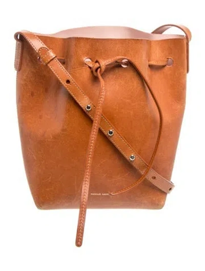 Pre-owned Mansur Gavriel Leather Bucket Bag In Brown