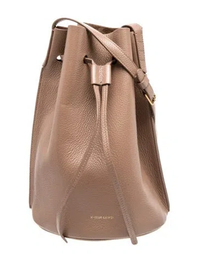 Pre-owned Mansur Gavriel Leather Bucket Bag In Brown
