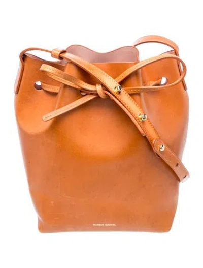 Pre-owned Mansur Gavriel Leather Bucket Bag In Brown