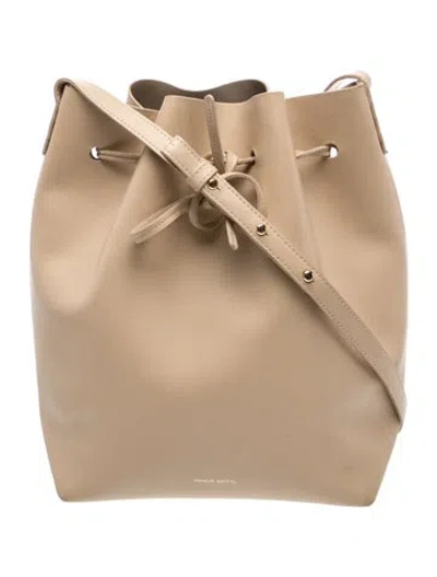 Pre-owned Mansur Gavriel Leather Bucket Bag In Brown