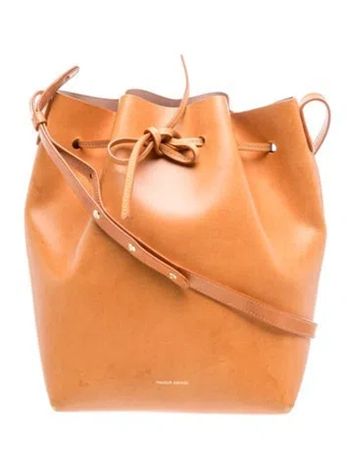 Pre-owned Mansur Gavriel Leather Bucket Bag In Brown
