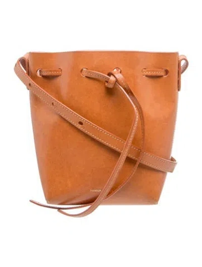 Pre-owned Mansur Gavriel Leather Bucket Bag In Brown
