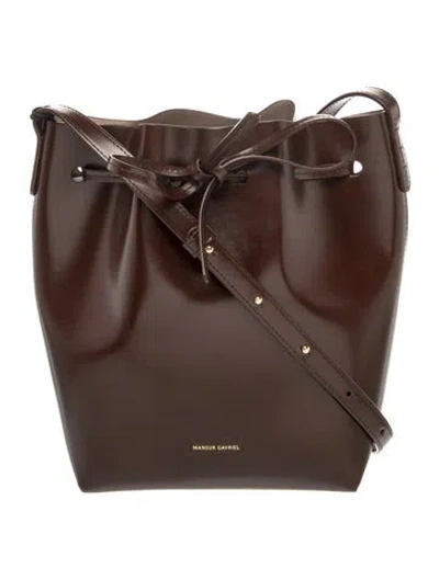 Pre-owned Mansur Gavriel Leather Bucket Bag In Brown