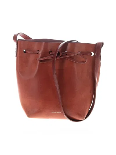 Pre-owned Mansur Gavriel Leather Bucket Bag In Brown