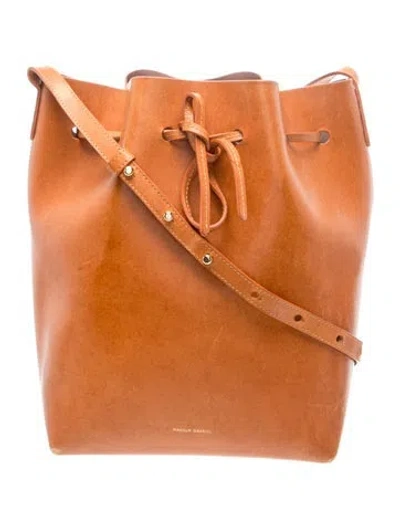 Pre-owned Mansur Gavriel Leather Bucket Bag In Brown