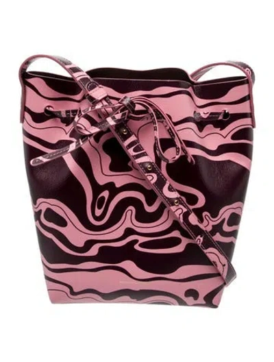 Pre-owned Mansur Gavriel Leather Bucket Bag In Burgundy