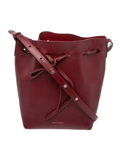 Pre-owned Mansur Gavriel Leather Bucket Bag In Burgundy