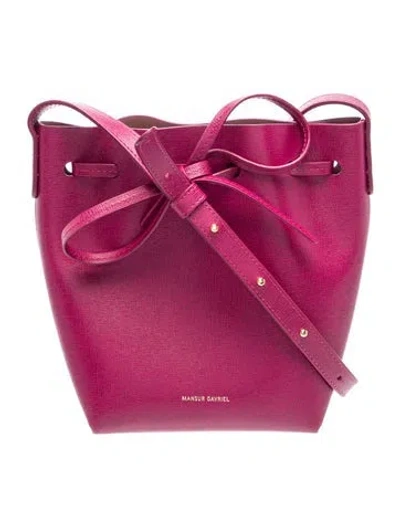 Pre-owned Mansur Gavriel Leather Bucket Bag In Burgundy