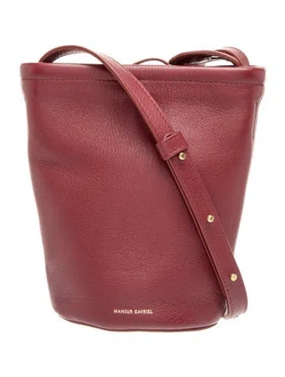 Pre-owned Mansur Gavriel Leather Bucket Bag In Burgundy