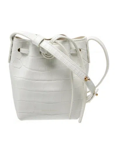 Pre-owned Mansur Gavriel Leather Bucket Bag In Gray