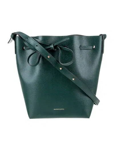 Pre-owned Mansur Gavriel Leather Bucket Bag In Green