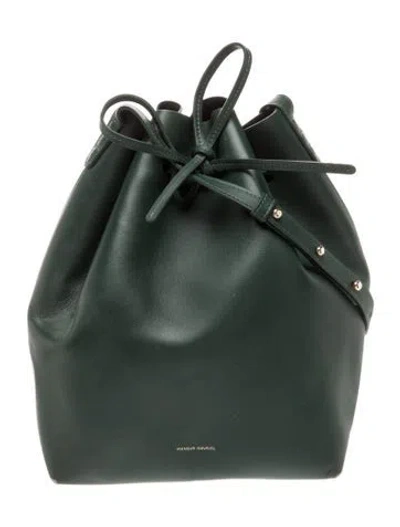 Pre-owned Mansur Gavriel Leather Bucket Bag In Green