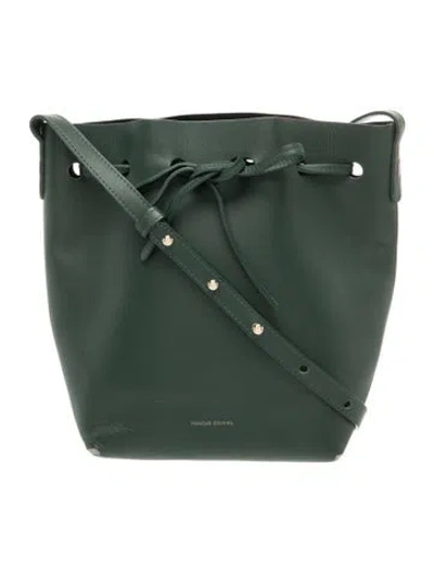 Pre-owned Mansur Gavriel Leather Bucket Bag In Green