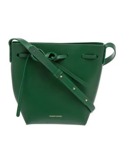 Pre-owned Mansur Gavriel Leather Bucket Bag In Green
