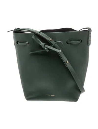 Pre-owned Mansur Gavriel Leather Bucket Bag In Green
