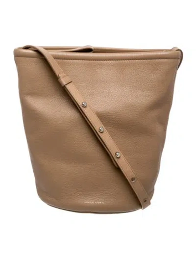 Pre-owned Mansur Gavriel Leather Bucket Bag In Neutral