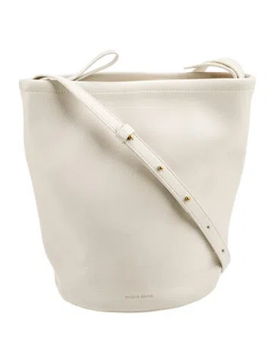 Pre-owned Mansur Gavriel Leather Bucket Bag In Neutral