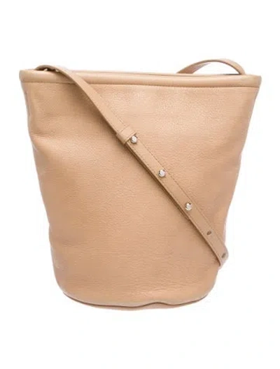 Pre-owned Mansur Gavriel Leather Bucket Bag In Neutral