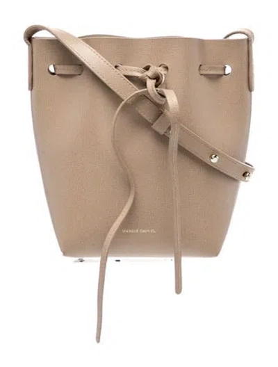 Pre-owned Mansur Gavriel Leather Bucket Bag In Neutral