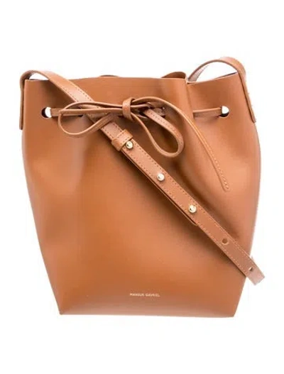 Pre-owned Mansur Gavriel Leather Bucket Bag In Neutral