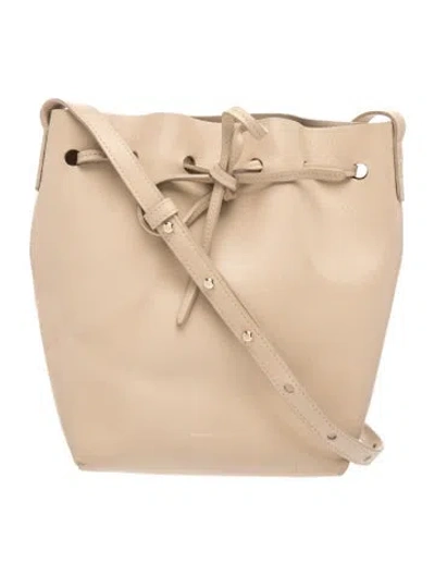 Pre-owned Mansur Gavriel Leather Bucket Bag In Neutrals