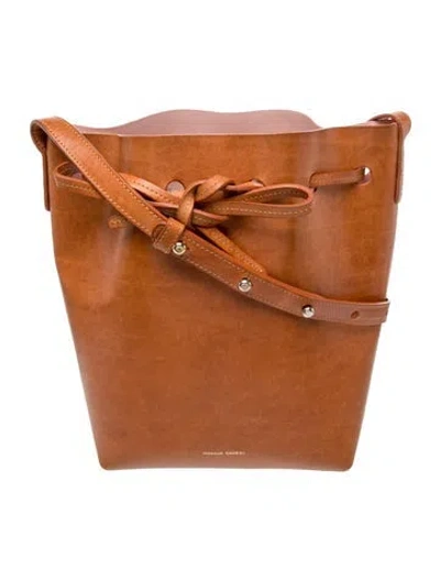 Pre-owned Mansur Gavriel Leather Bucket Bag In Neutrals