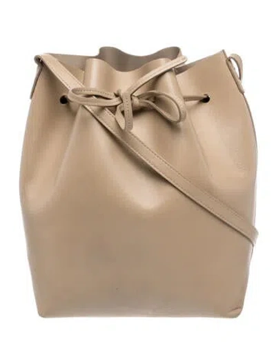 Pre-owned Mansur Gavriel Leather Bucket Bag In Neutrals