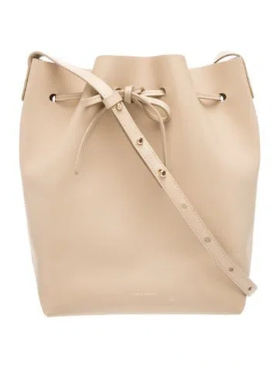 Pre-owned Mansur Gavriel Leather Bucket Bag In Neutrals