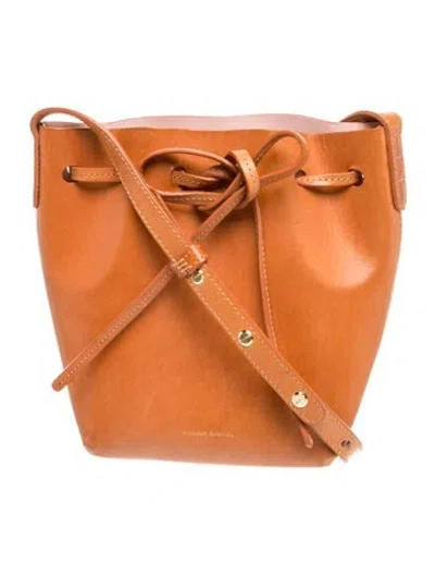 Pre-owned Mansur Gavriel Leather Bucket Bag In Neutrals
