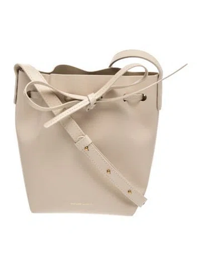 Pre-owned Mansur Gavriel Leather Bucket Bag In Neutrals