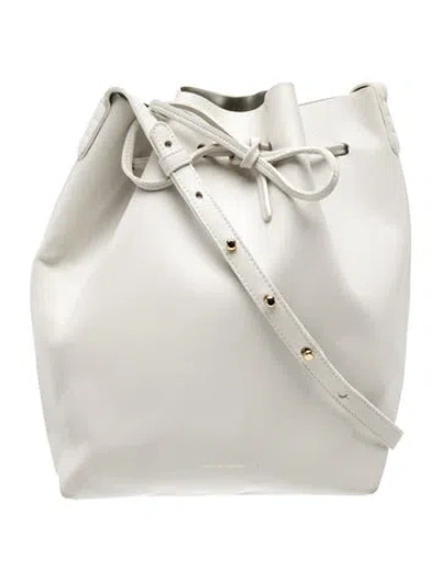 Pre-owned Mansur Gavriel Leather Bucket Bag In Neutrals