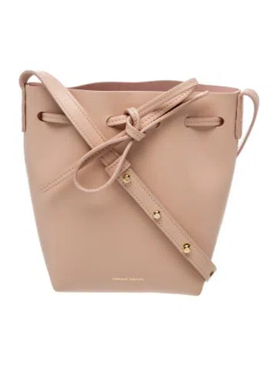 Pre-owned Mansur Gavriel Leather Bucket Bag In Neutrals