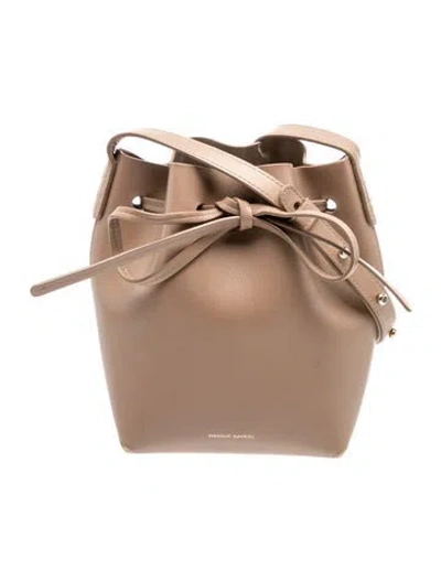 Pre-owned Mansur Gavriel Leather Bucket Bag In Neutrals