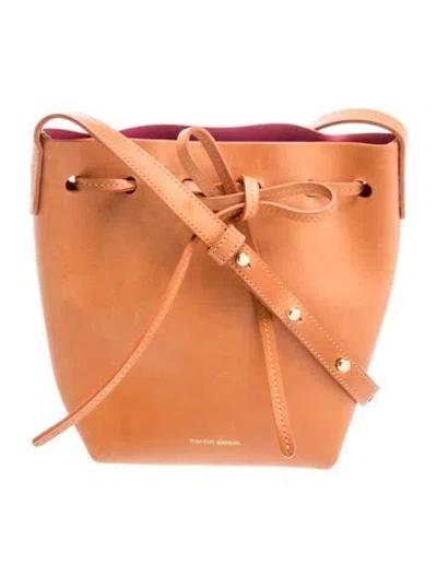 Pre-owned Mansur Gavriel Leather Bucket Bag In Neutrals