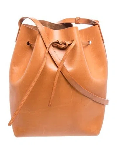 Pre-owned Mansur Gavriel Leather Bucket Bag In Neutrals