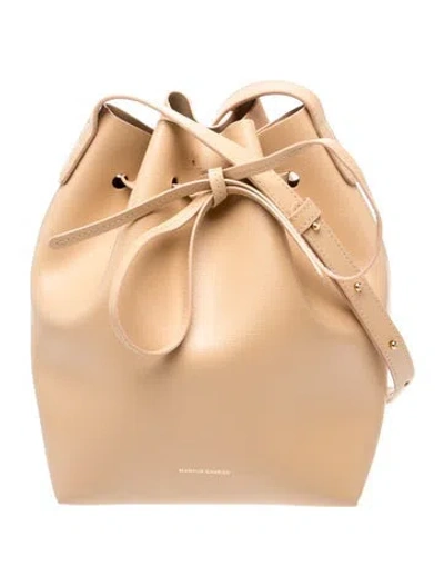 Pre-owned Mansur Gavriel Leather Bucket Bag In Neutrals