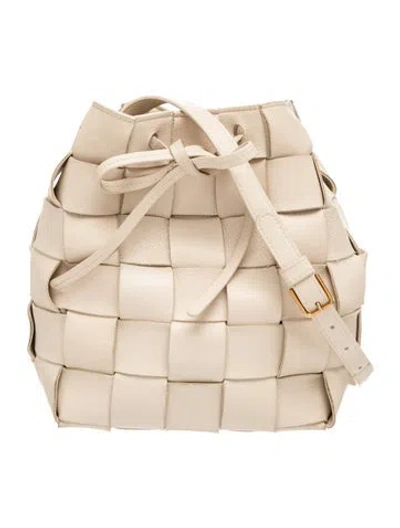 Pre-owned Mansur Gavriel Leather Bucket Bag In Neutrals