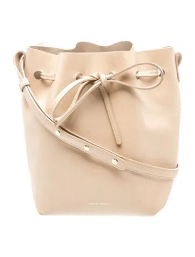 Pre-owned Mansur Gavriel Leather Bucket Bag In Neutrals
