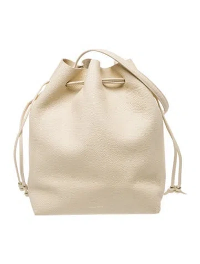 Pre-owned Mansur Gavriel Leather Bucket Bag In Neutrals