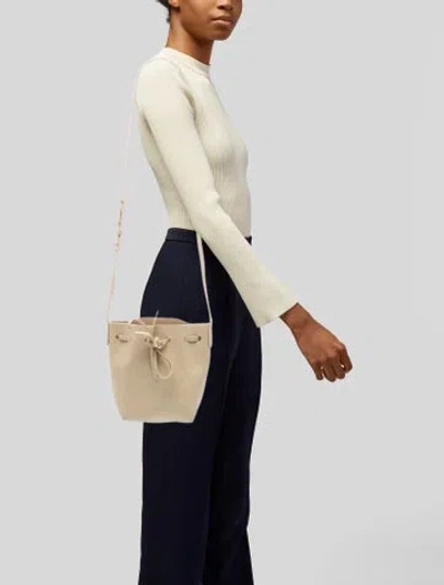 Pre-owned Mansur Gavriel Leather Bucket Bag In Neutrals