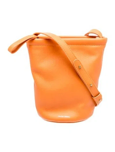 Pre-owned Mansur Gavriel Leather Bucket Bag In Orange