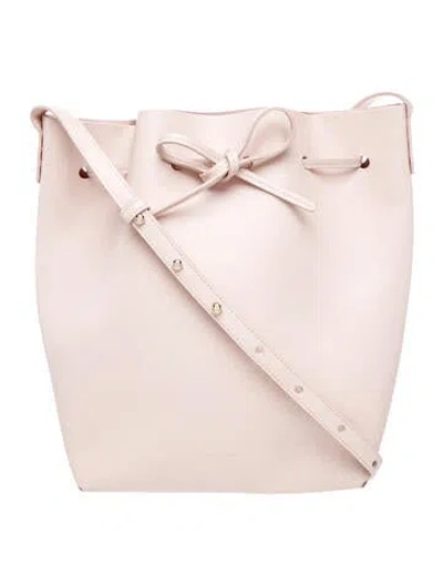 Pre-owned Mansur Gavriel Leather Bucket Bag In Pink