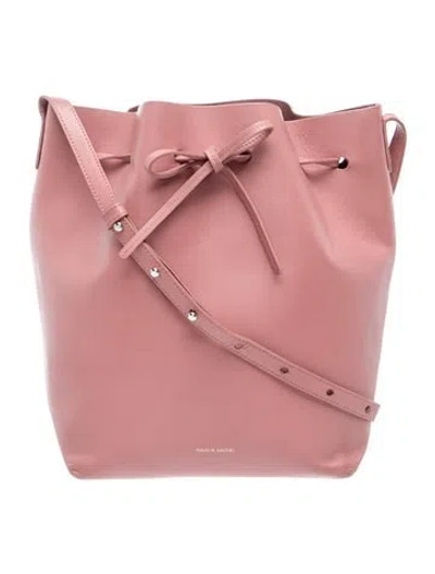 Pre-owned Mansur Gavriel Leather Bucket Bag In Pink