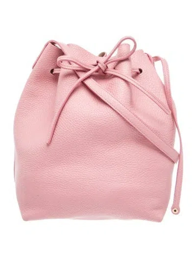 Pre-owned Mansur Gavriel Leather Bucket Bag In Pink