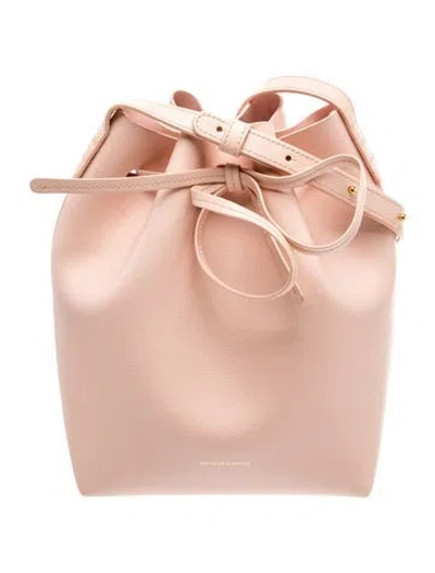 Pre-owned Mansur Gavriel Leather Bucket Bag In Pink