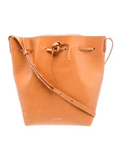 Pre-owned Mansur Gavriel Leather Bucket Bag In Pink
